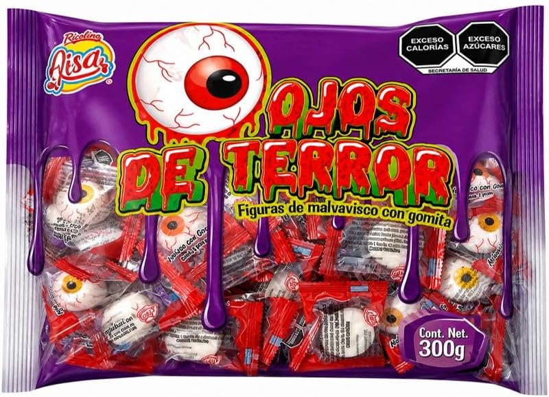 50pz Malvavisco Gomita Suave Ojos Dia De Muertos Halloween Empaque individual Risa