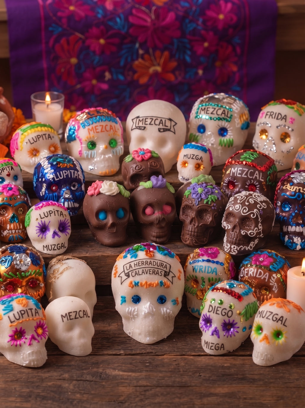 Caja De Calaveras De Chocolate 6 Pzas Día De Muertos Y Halloween