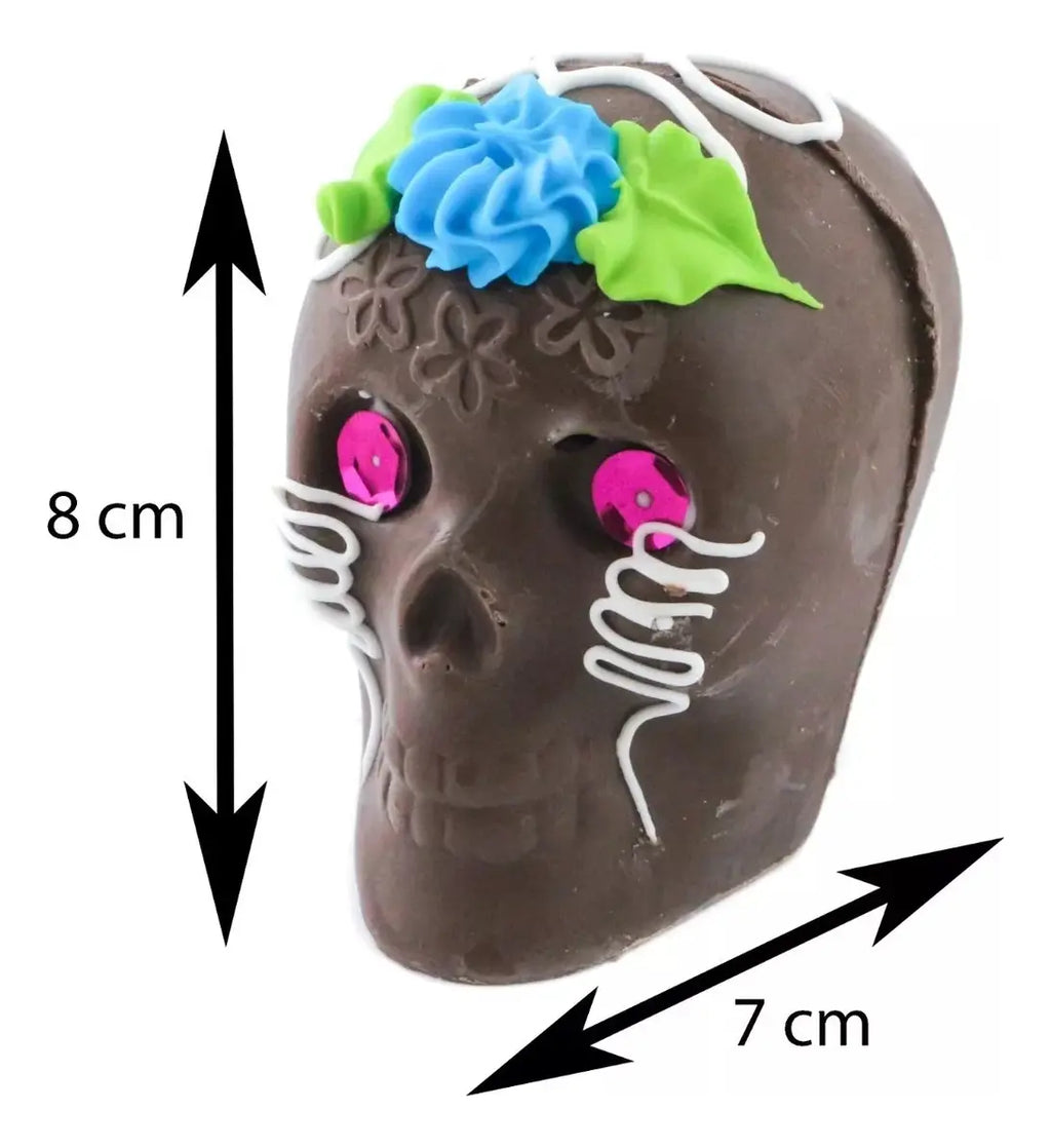 Caja De Calaveras De Chocolate 6 Pzas Día De Muertos Y Halloween