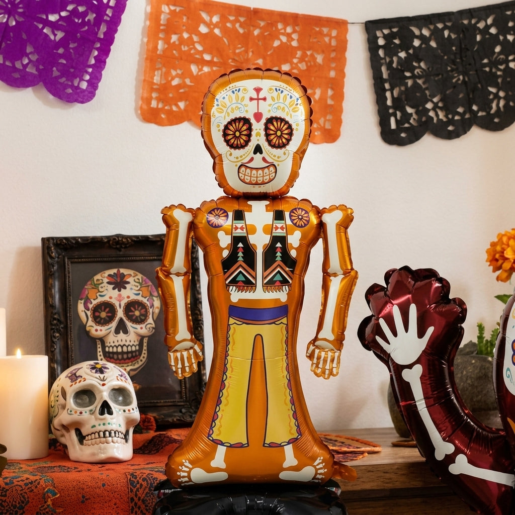 Globo Gigante Calavera Día De Muertos Halloween Fiesta 60x117cm