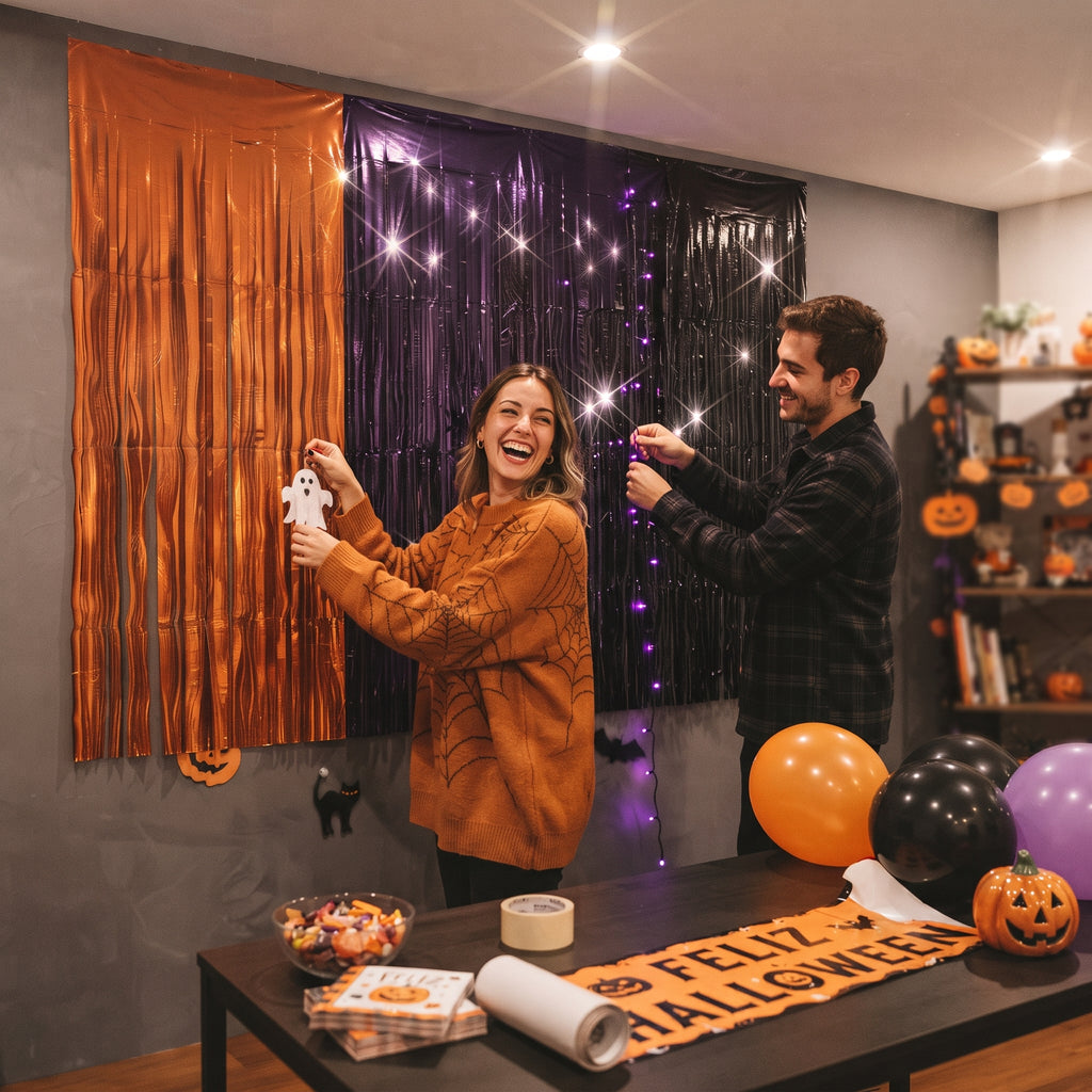 Cortina Metálica Halloween (Set de 2 pzas) | Decoración para Fiestas y Terror