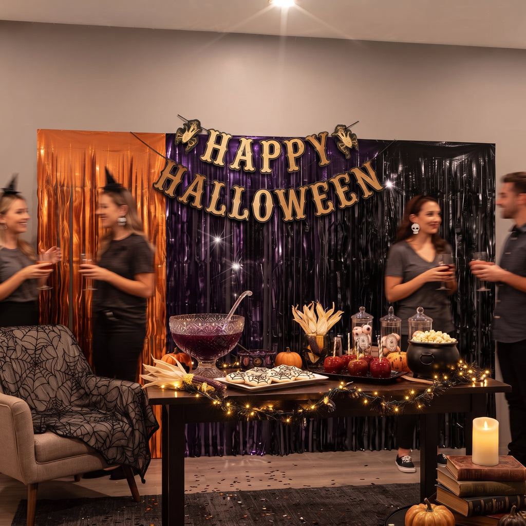 Cortina Metálica Halloween (Set de 2 pzas) | Decoración para Fiestas y Terror