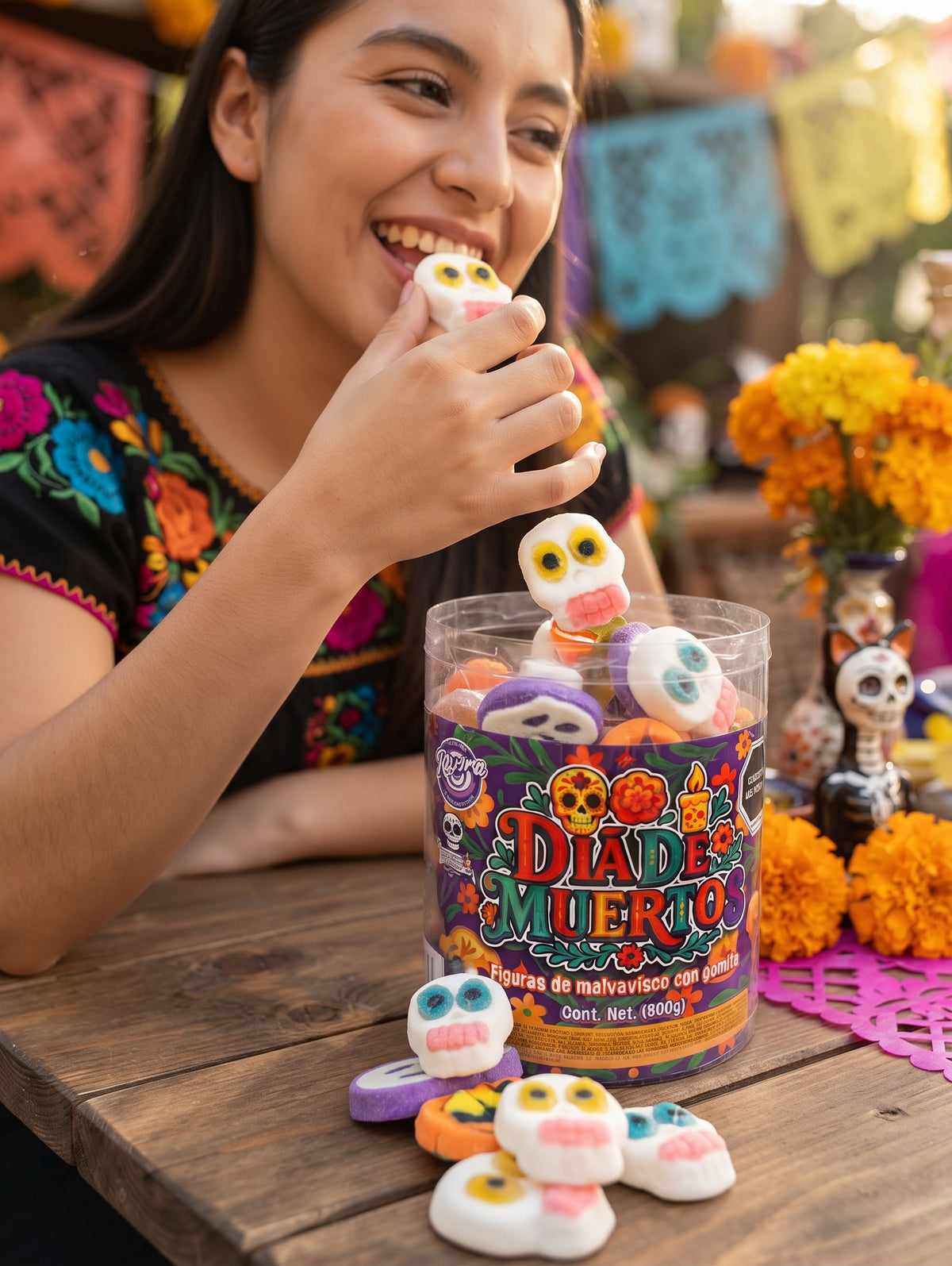 Malvaviscos y Gomitas Surtidas 500g | Dulces para Halloween y Día de Muertos