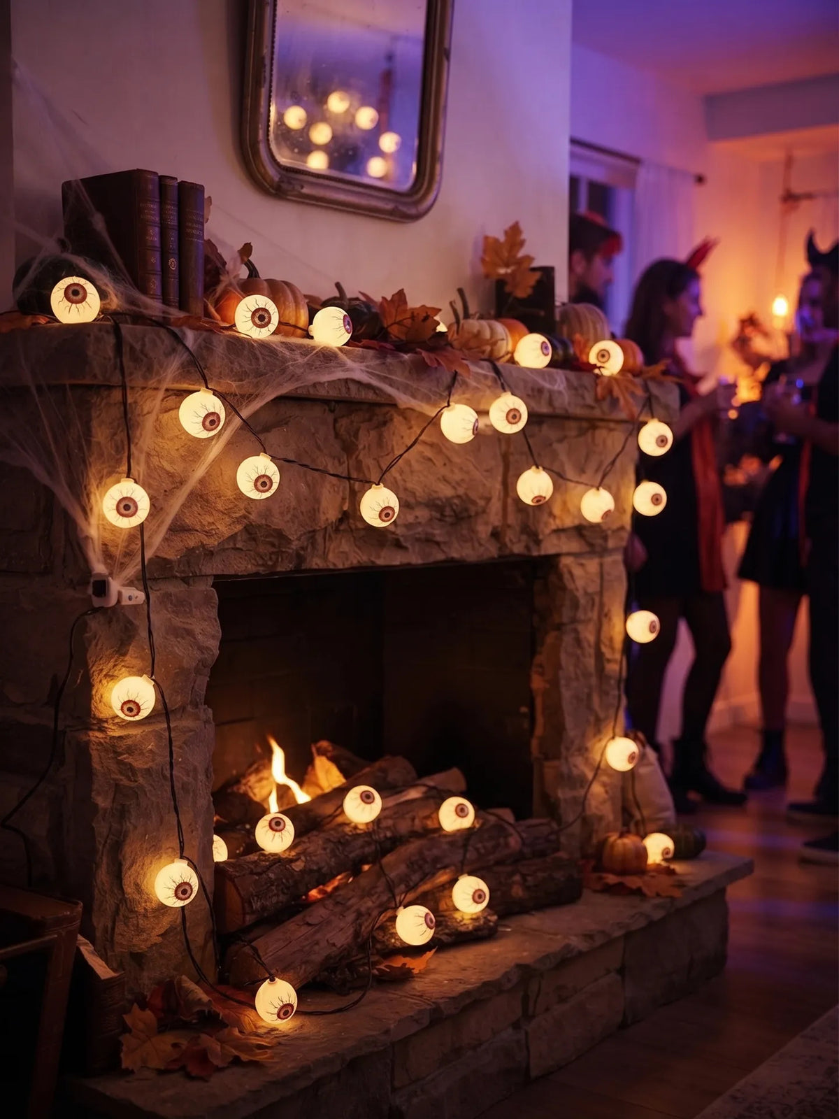 Halloween Guirnalda De Luces Led Ojo Fiesta Decoracion 20l Blanco