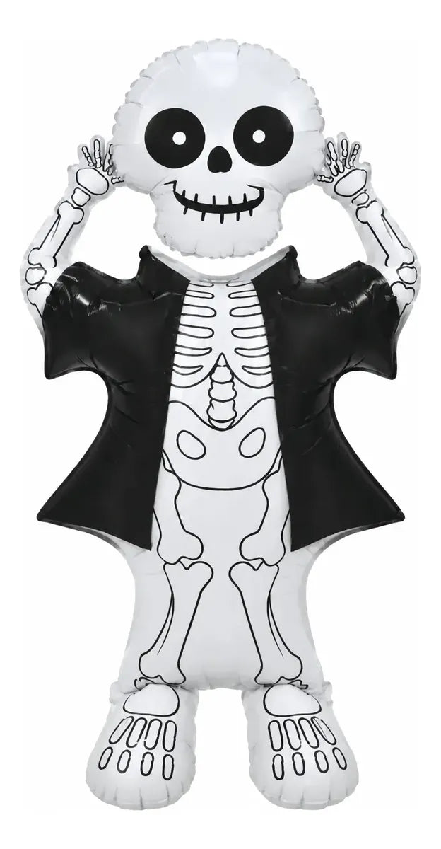 Globo Halloween Fiesta Adorno Esqueleto 72 X 149 Cm Negro
