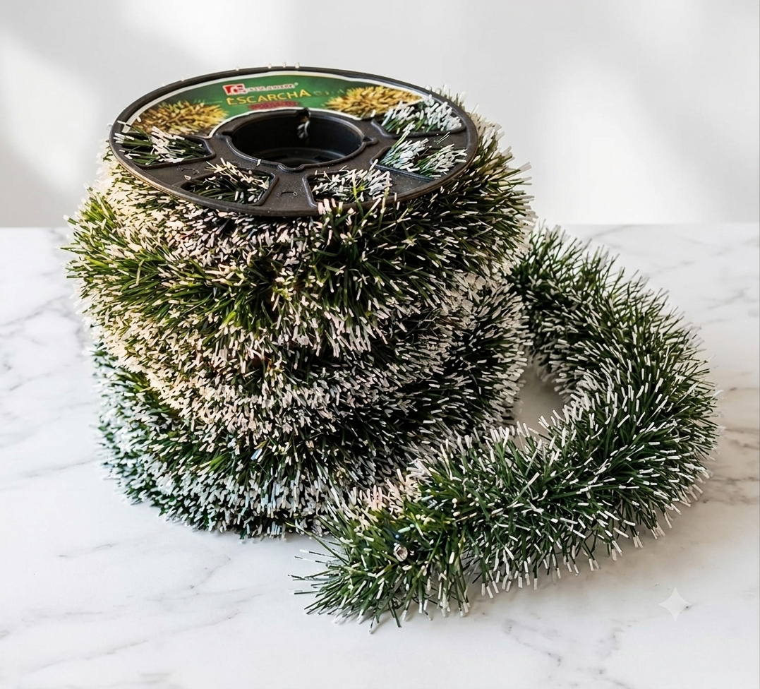 Caja de Escarcha Navideña 12 Piezas | Guirnaldas para Árbol de Navidad Caja por Mayoreo