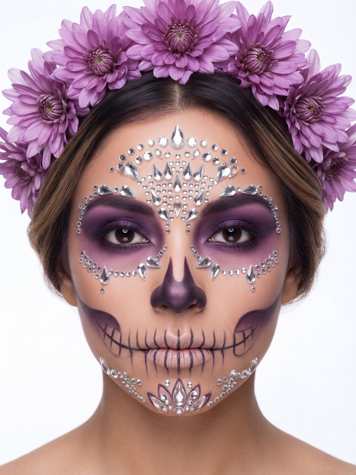 Piedras y Face Gems de Catrina (12 pzas) | Maquillaje Halloween y Día de Muertos