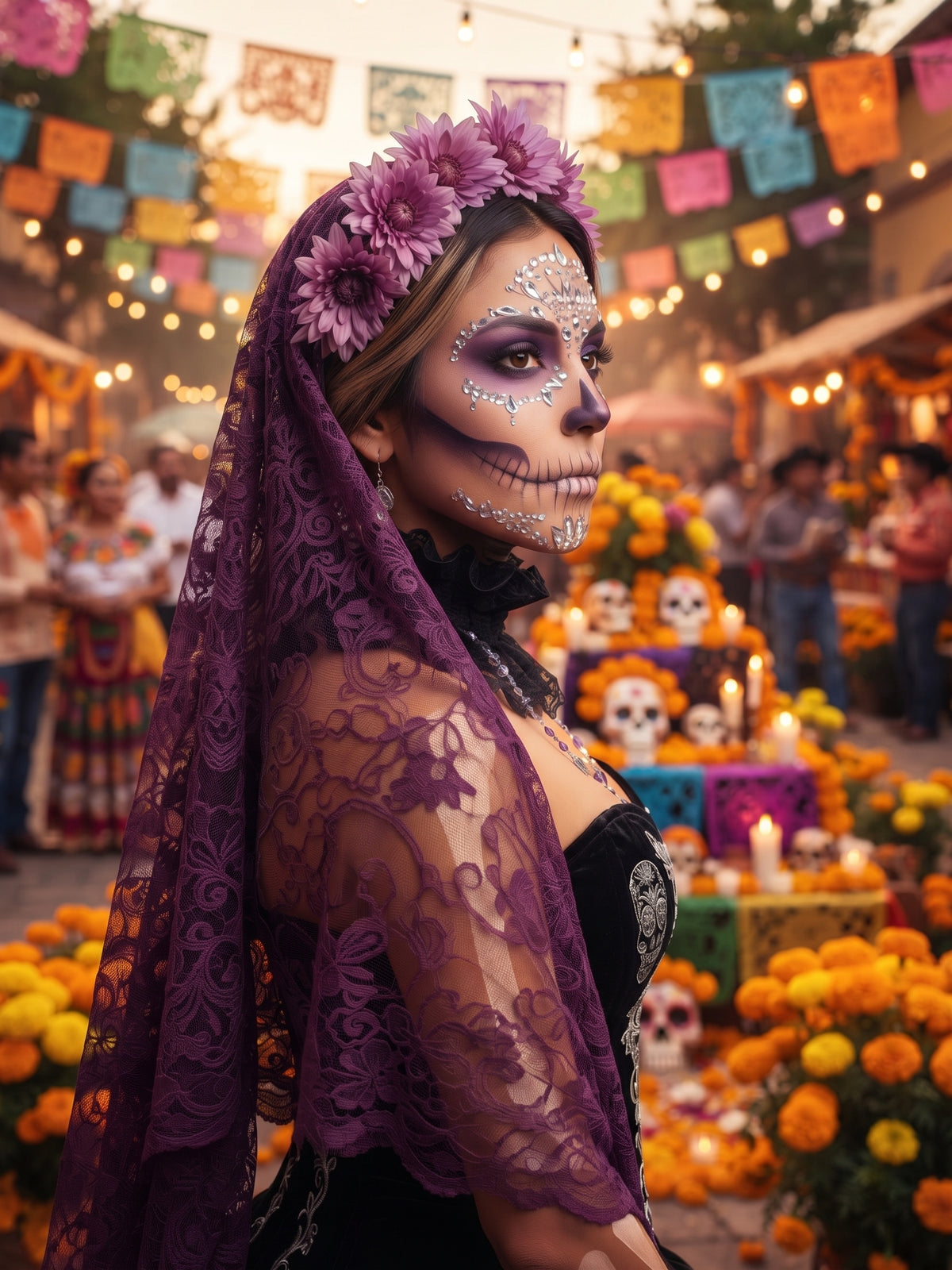 Piedras y Face Gems de Catrina (12 pzas) | Maquillaje Halloween y Día de Muertos