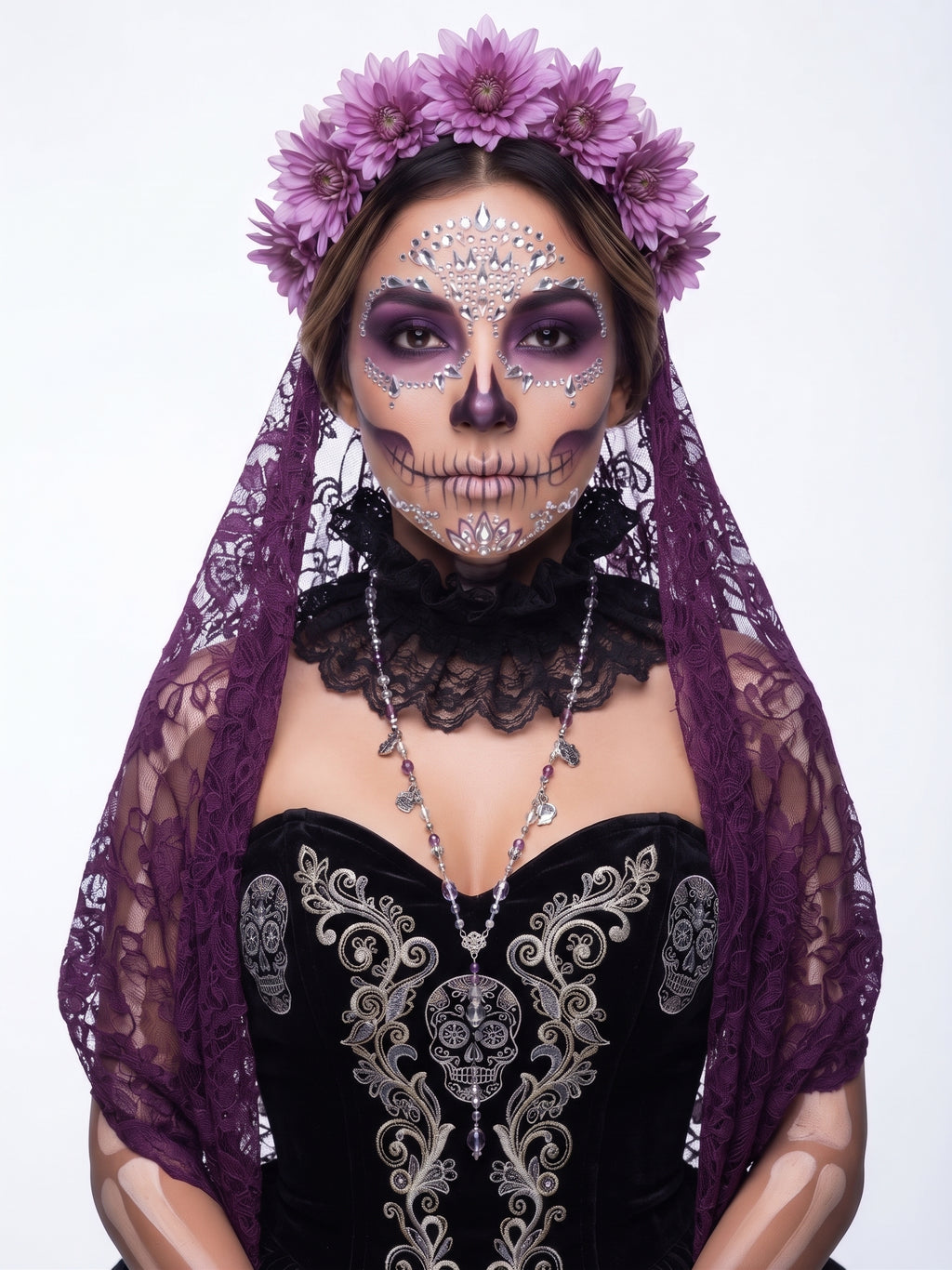 Piedras y Face Gems de Catrina (12 pzas) | Maquillaje Halloween y Día de Muertos