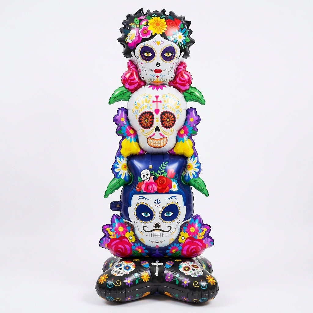 Globo Gigante Catrina Frida Día De Muertos Halloween 154 Cm Metalizado