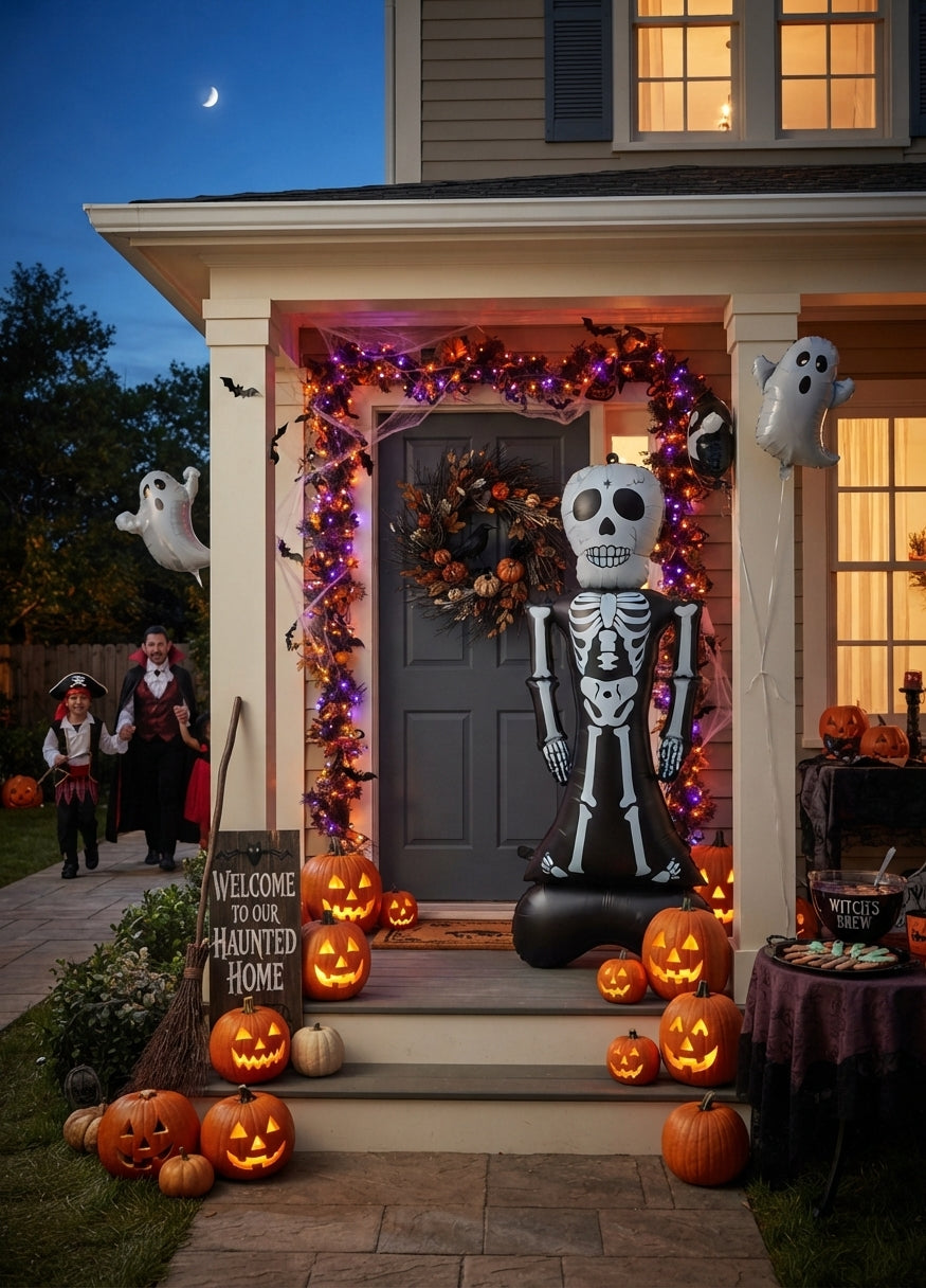Globo Gigante Esqueleto Muerte Halloween 74x148 Cm Metálico Decoración