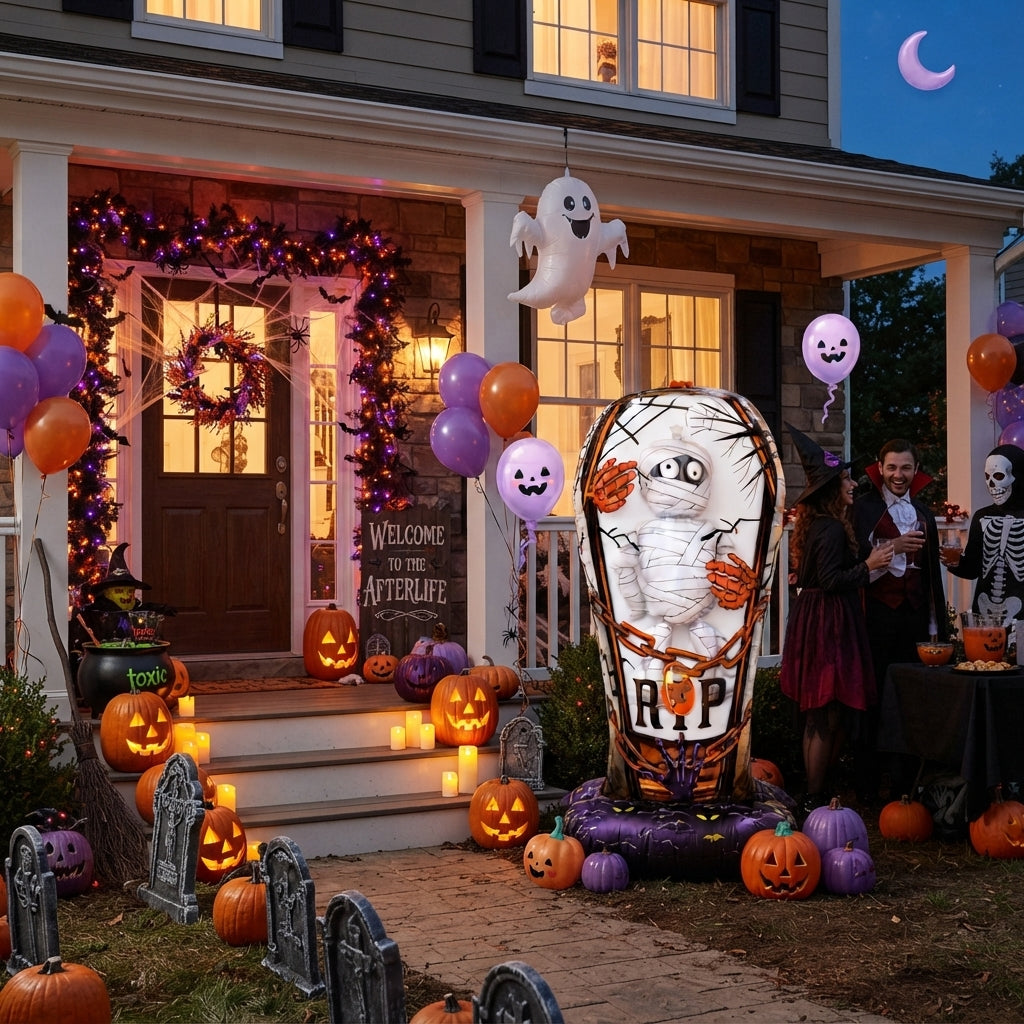 Globo Momia Ataud Halloween Fiesta Adorno Decoracion 67x117cm