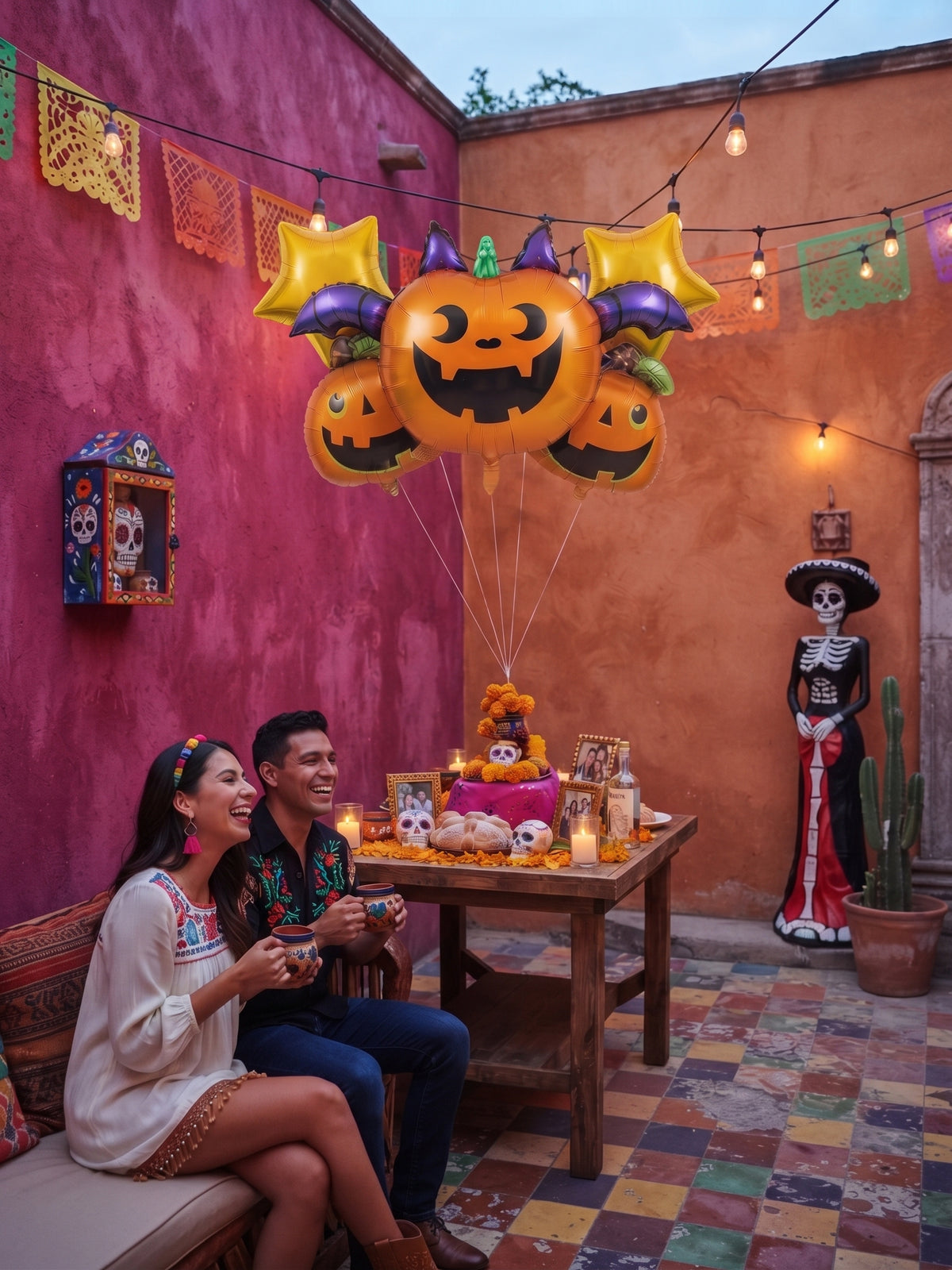 Globo Metálico De Calabaza Halloween Adorno Fiesta Decoración