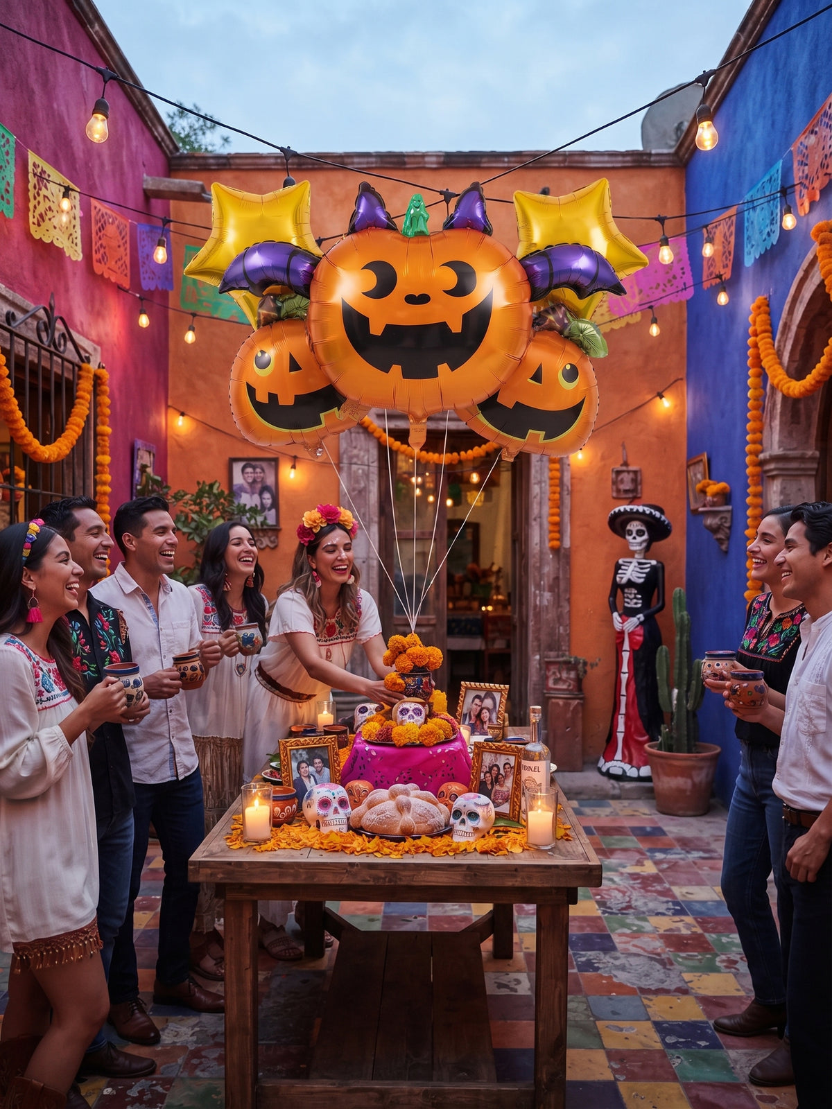Globo Metálico De Calabaza Halloween Adorno Fiesta Decoración