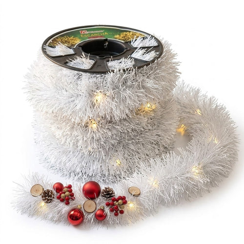 Caja de Escarcha Navideña 12 Piezas | Guirnaldas para Árbol de Navidad Caja por Mayoreo