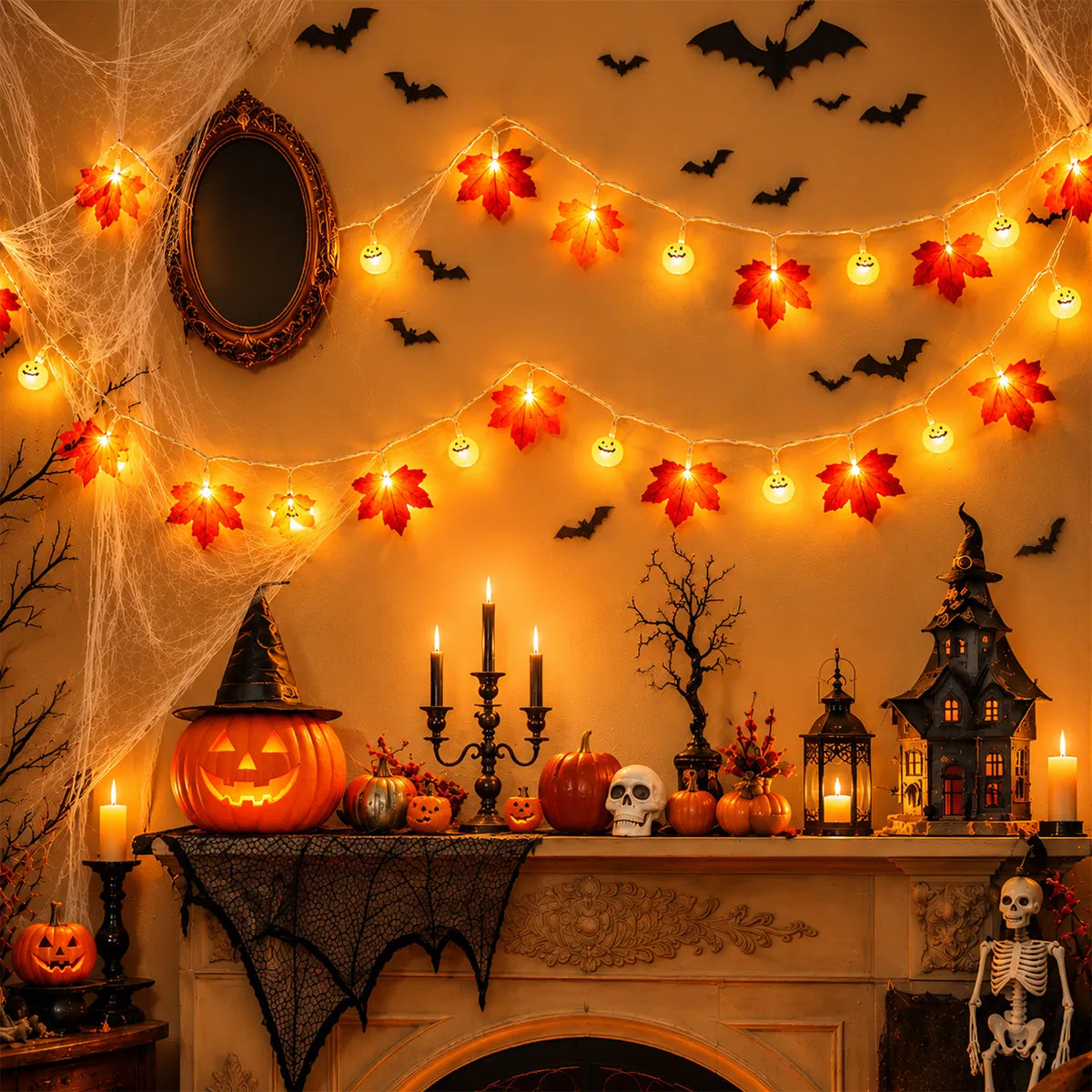 Guirnalda de Luces LED 3 Metros Forma de Calabaza | Halloween
