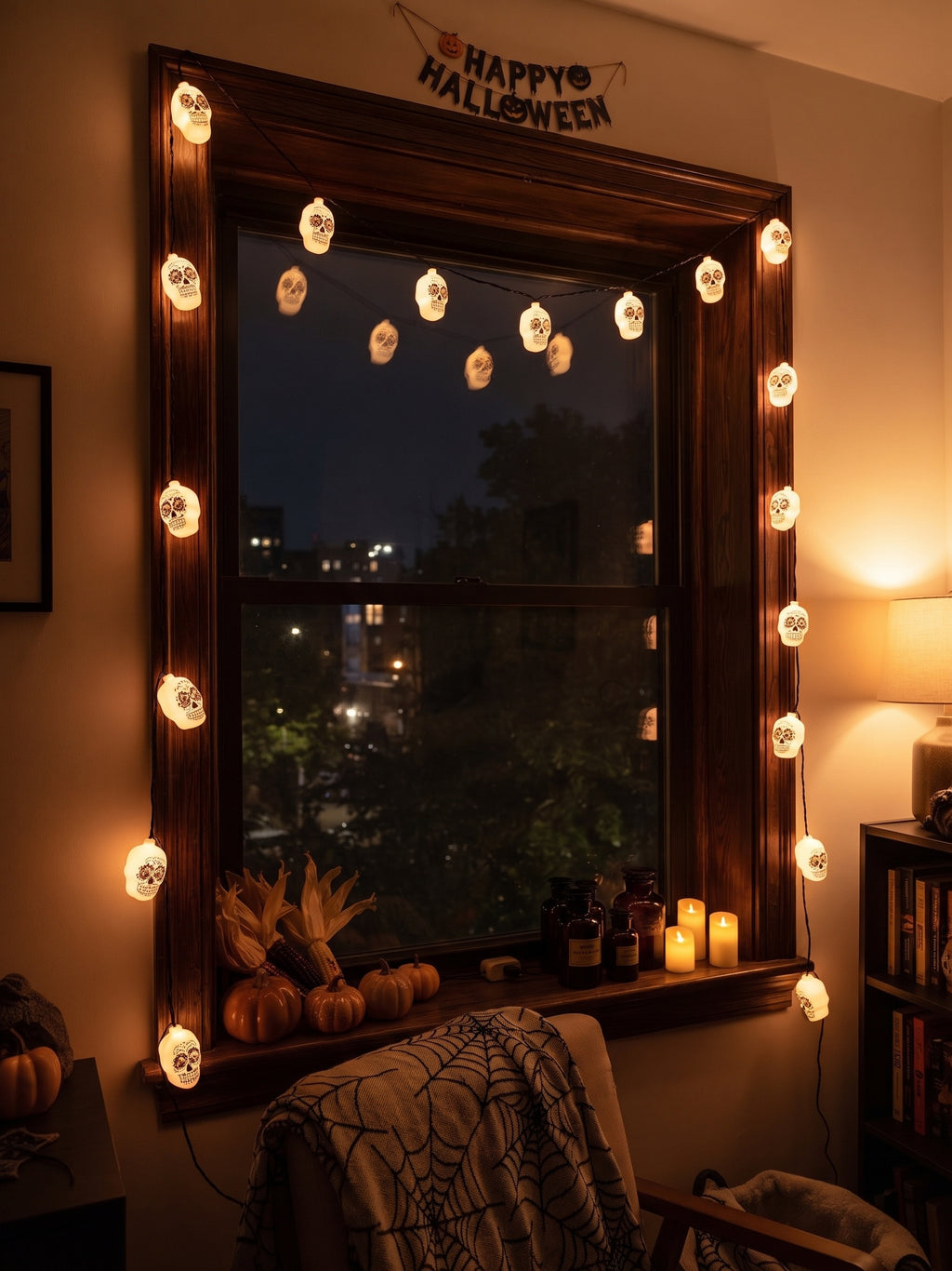 Halloween Guirnalda De Luces Led Calavera Fiesta Decoracion 20l