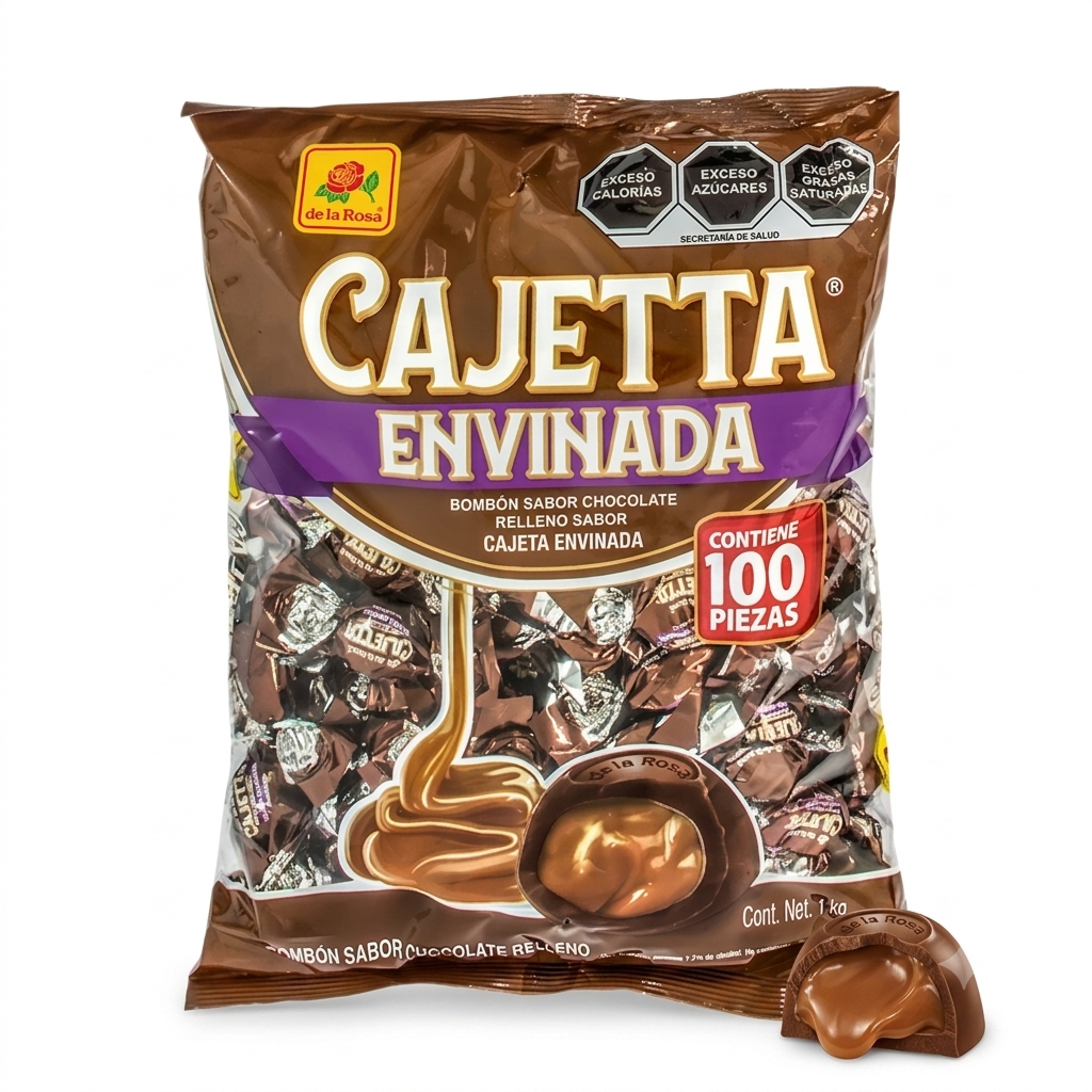 Cajetta Cajeta Envinada De La Rosa 100 Piezas | Bombon sabor Chocolate |  Dulce Mayoreo
