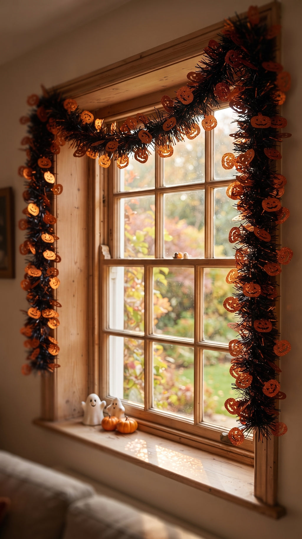 Escarcha Decorativa Halloween Con Calabazas Naviplastic Guirnalda 20 mts