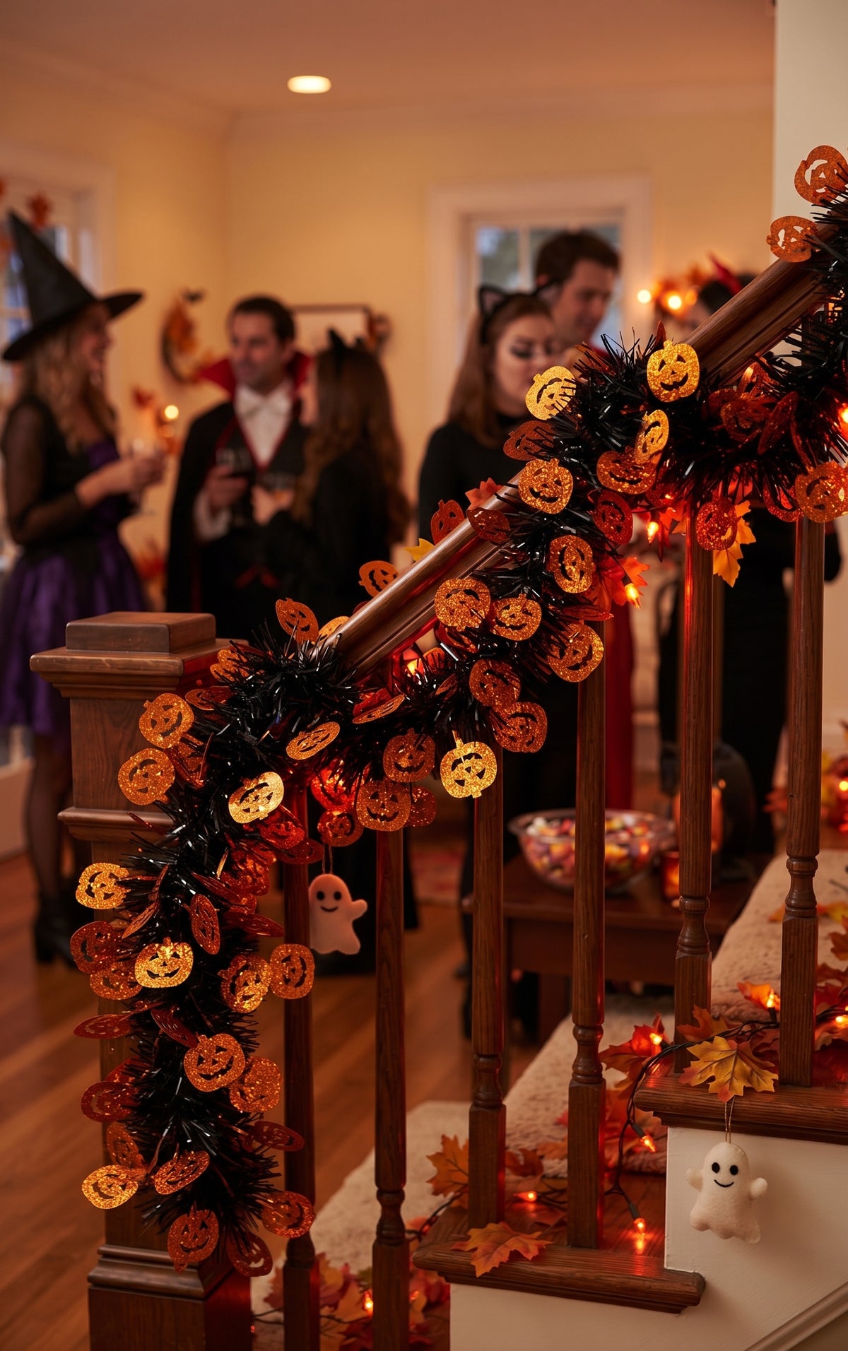 Escarcha Decorativa Halloween Con Calabazas Naviplastic Guirnalda 20 mts